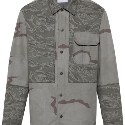 Marine Serre Rispstop classic-collar shirt jacket