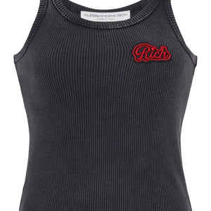 Alessandra Rich Logo ribbed cotton tank top