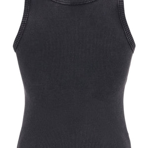 Alessandra Rich Logo ribbed cotton tank top