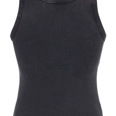Alessandra Rich Logo ribbed cotton tank top