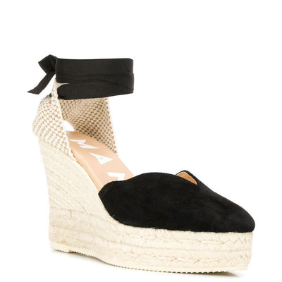 Manebí Manebi Hamptons Suede Heart-Shaped Wedge Espadrilles