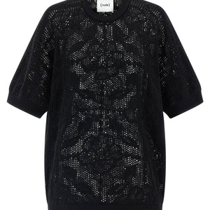 Nude Openwork Cotton Sweater