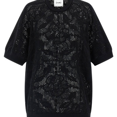 Nude Openwork Cotton Sweater