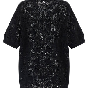 Nude Openwork Cotton Sweater