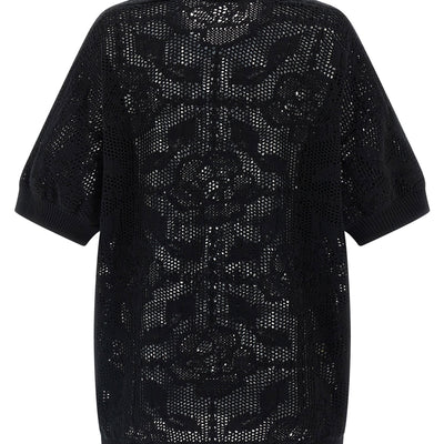 Nude Openwork Cotton Sweater