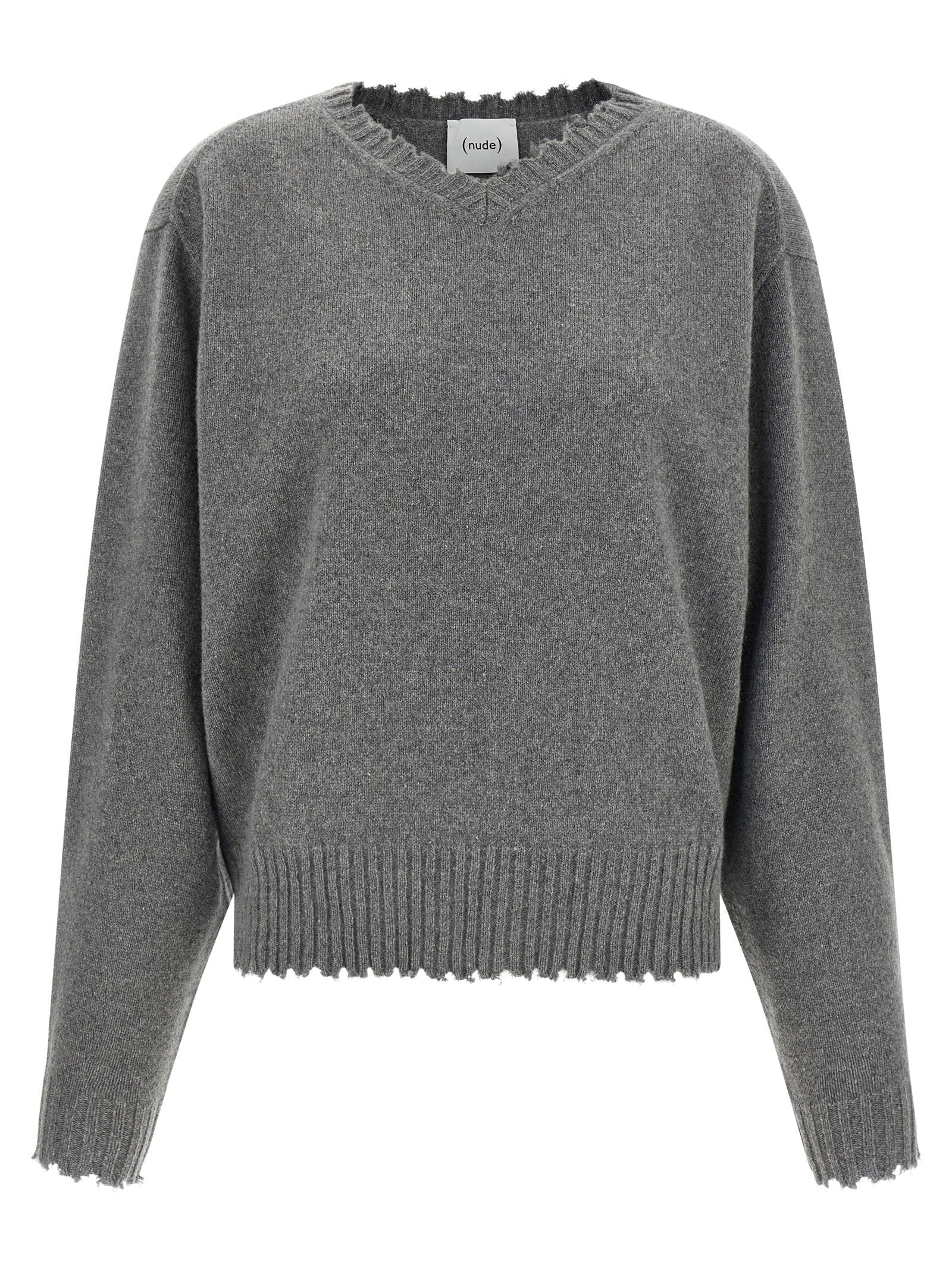 Nude Fringed Hem Sweater
