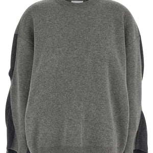 Nude Two-tone Sleeve Sweater
