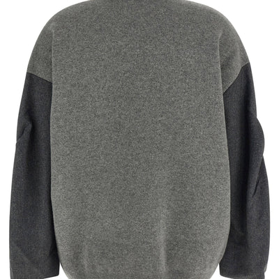 Nude Two-tone Sleeve Sweater