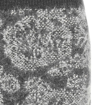 Nude Jacquard Knit Skirt