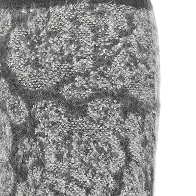 Nude Jacquard Knit Skirt