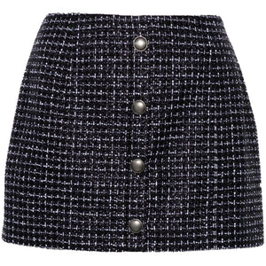 Alessandra Rich Sequin checked tweed mini skirt