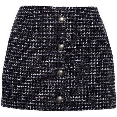 Alessandra Rich Sequin checked tweed mini skirt