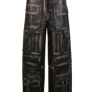 Fermas.Club Leather cargo trousers