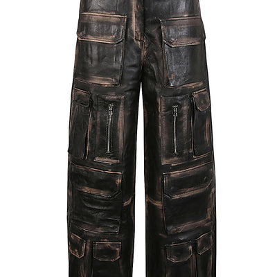 Fermas.Club Leather cargo trousers