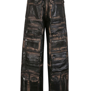 Fermas.Club Leather cargo trousers