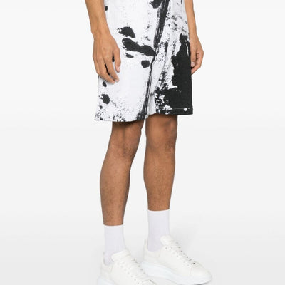 Alexander McQueen paint-splatter cotton shorts