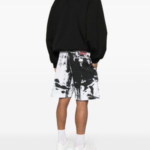 Alexander McQueen paint-splatter cotton shorts