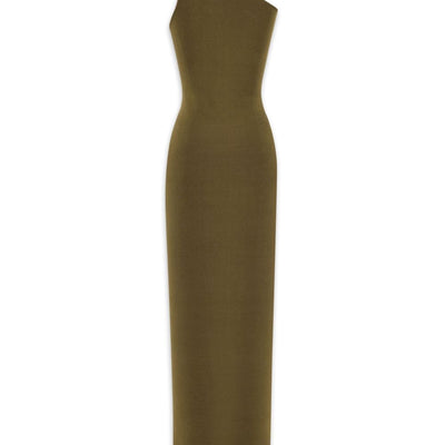Saint Laurent One shoulder silk dress