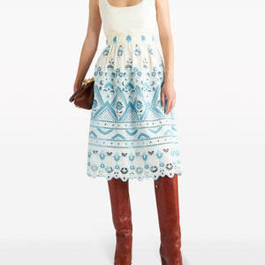 Etro Broderie anglaise flared dress