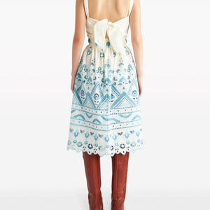 Etro Broderie anglaise flared dress