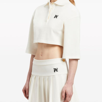 Palm Angels Monogram cropped polo shirt