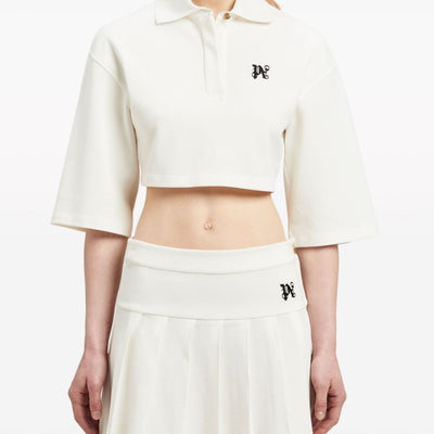 Palm Angels Monogram cropped polo shirt