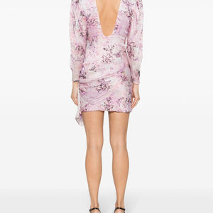 Iro Floral print silk short dress