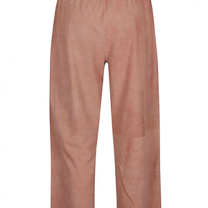 Via Masini 80 Suede leather trousers