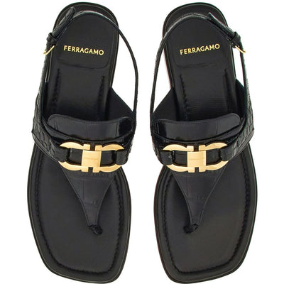 Ferragamo Gancini-buckle Leather Sandals