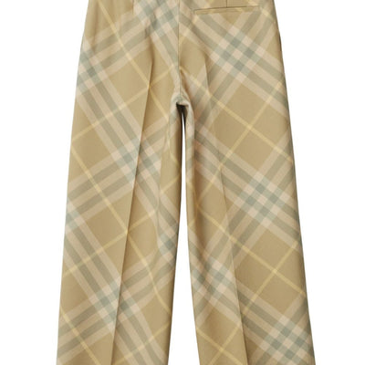 Burberry check-print tailored wool trousers