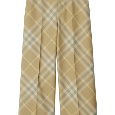 Burberry check-print tailored wool trousers