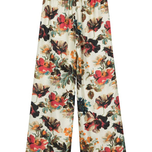 Alberto Biani Printed silk wide-leg trousers
