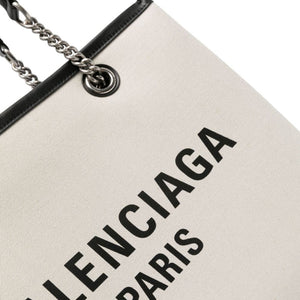 Balenciaga Logo Print Canvas Tote Bag