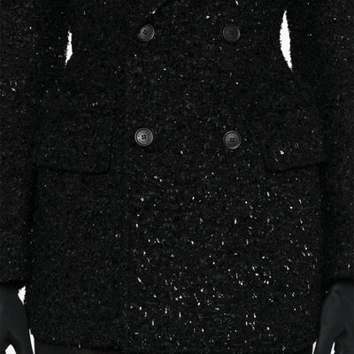 Balenciaga Hourglass tweed-texture padded-shoulder wool-blend blazer
