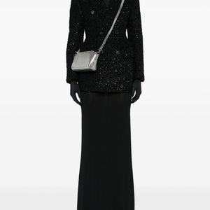 Balenciaga Hourglass tweed-texture padded-shoulder wool-blend blazer