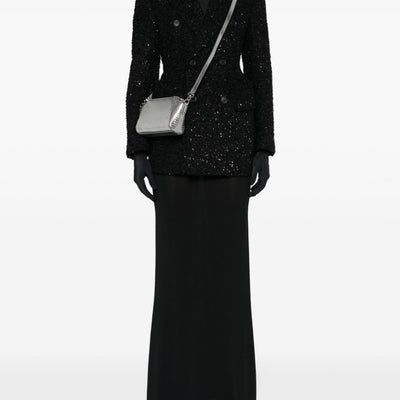 Balenciaga Hourglass tweed-texture padded-shoulder wool-blend blazer