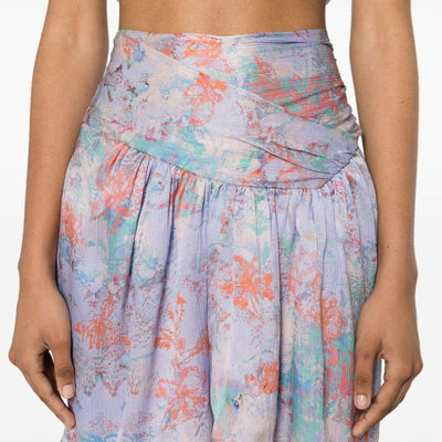 Iro Floral print silk mini skirt