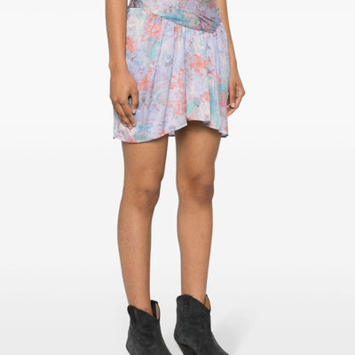 Iro Floral print silk mini skirt