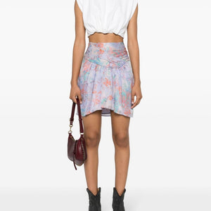 Iro Floral print silk mini skirt