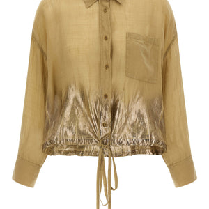 Nude Linen Blend Shirt