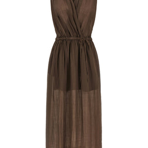Nude Linen Blend Dress