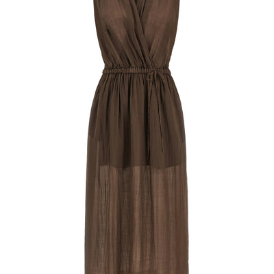 Nude Linen Blend Dress