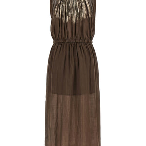 Nude Linen Blend Dress