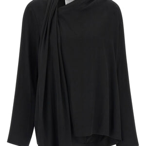 Nude Draped Panel Blouse