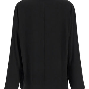 Nude Draped Panel Blouse