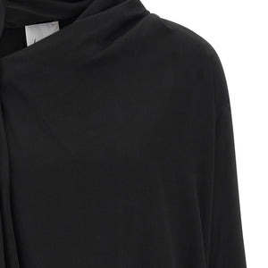 Nude Draped Panel Blouse