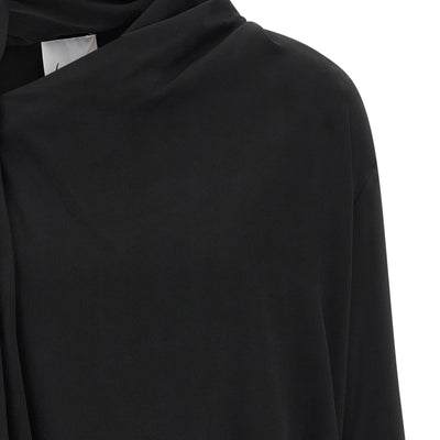 Nude Draped Panel Blouse