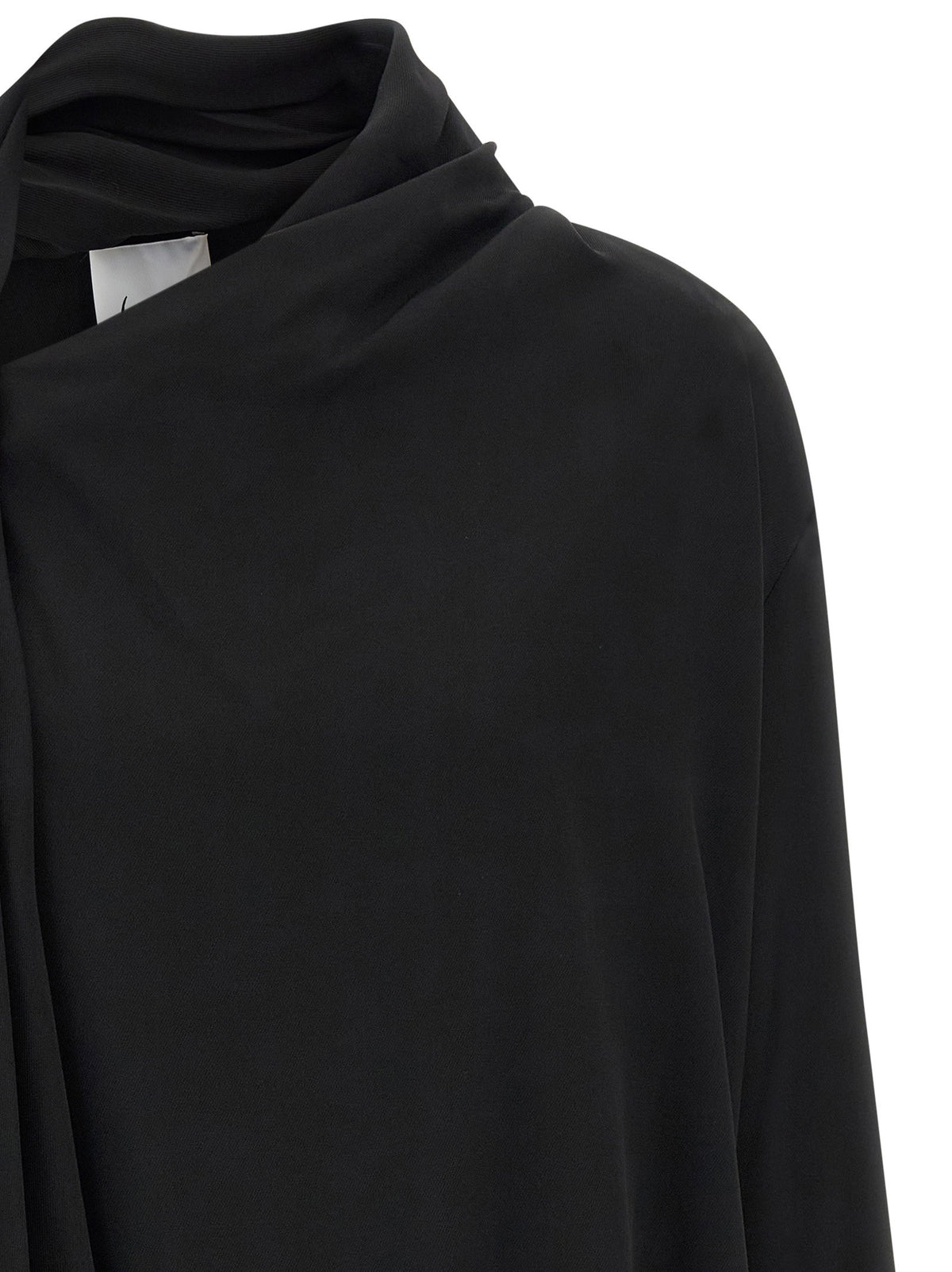 Nude Draped Panel Blouse
