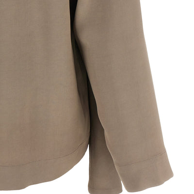 Nude Draped Panel Blouse