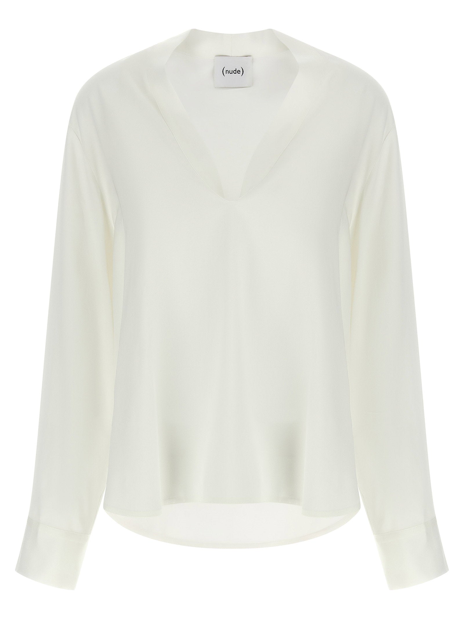 Nude V-neck Blouse